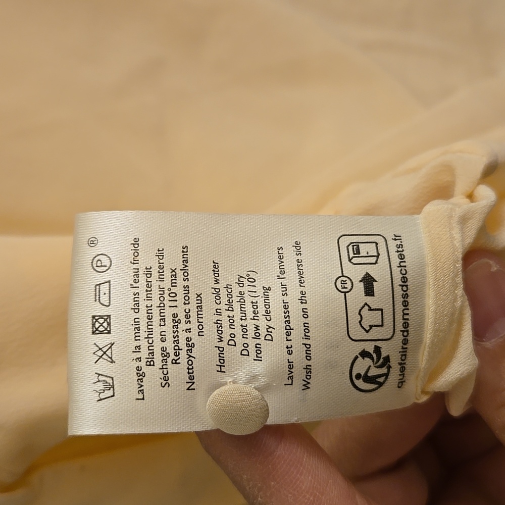 Sezane Vito Rosey Beige 100% Silk Shirt - Picture 13 of 14